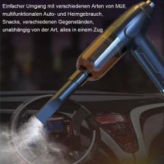 TUABUR TUABUR Akku-Handstaubsauger Kabelloser, wiederaufladbarer tragbarer Handstaubsauger mit, 9000Pa Staubsauger, ausgestattet mit 3*2000mA Akku, 3-in-1 multifunktionaler kabelloser Handstaubsauger, Geeignet fur Autos, Wohnungen und Buros Schwarz Беспро