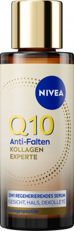 NIVEA Q10 Anti-Falten Kollagen Experte 3in1 Serum, 30 ml, Нивеа Сыворотка для лица 3 в 1, Q10, коллагеновые пептиды и церамиды, восстановление коллагена, 30 мл
