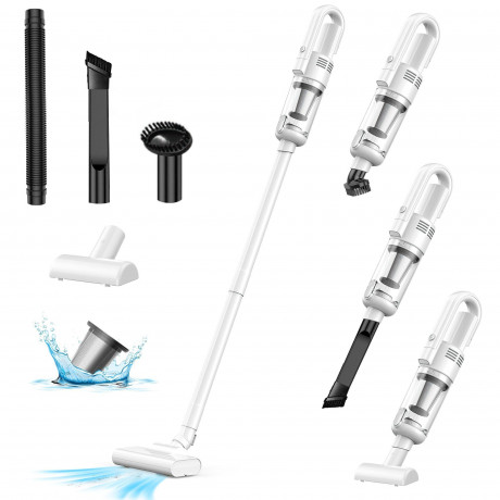 Vbrisi Vbrisi Akku-Handstaubsauger Handstaubsauger, Autostaubsauger 7500Pa Staubsauger, 4-in-1Multifunktionaler, Mit 4000mA-Akku, kann fur eine lange Zeit arbeiten. Kann in Wohnungen, Autos usw. verwendet werden, fur nassen und trockenen Gebrauch., 4-in-1