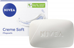 NIVEA Pflegeseife Creme Soft, 100 g, Нивеа Кусковое мыло, миндальное масло, мягкое очищение и уход, 100 г