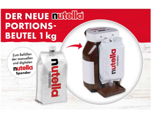 Nutella Food Service 1000g x 2st, Шоколадно-ореховая паста порционная (Германия), мягкая упаковка, крем с фундуком и какао, для завтраков и десертов, Набор 2 шт х 1 кг 