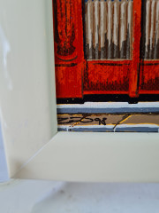 Картина винтажная ZODay &quot;Кафешка&quot;, в белой раме, 16,5 x 12,5 см, Германия, 1960-70гг.