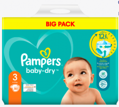 Pampers Windeln Baby Dry Gr. size 3, 6-10 kg, Big Pack 80 St, Памперс Подгузники Размер 3 Midi 6-10 kg, 80 шт