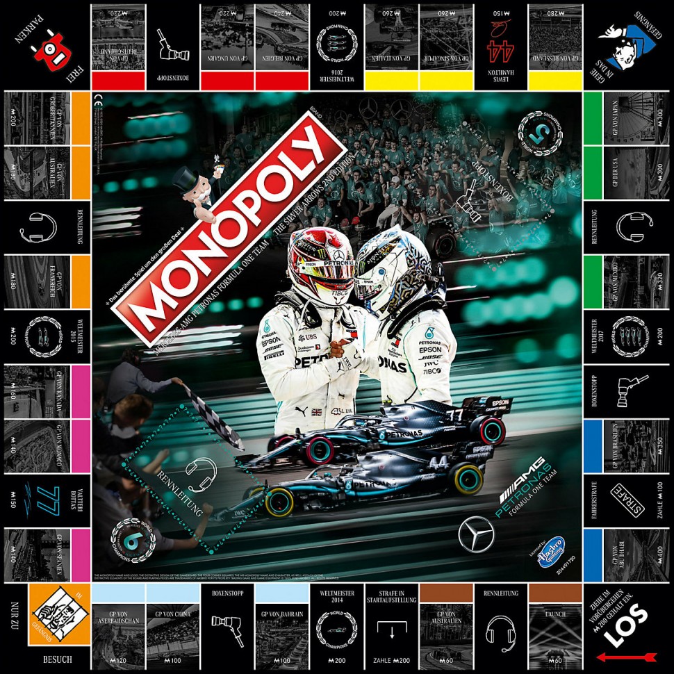 Купить Winning Moves Monopoly Mercedes F1 AMG Petronas Монополия Mercedes F1  AMG Petronas в интернет-магазине Diskontshop.eu Германия всего за 6 519  руб. в