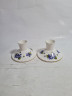 Подсвечник винтажный Royal Grafton, Fine Bone China England, коллекция Violets, декор в виде фиолетовых цветков, фарфор, 2 шт., 9 см, Англия, 1960-70гг.