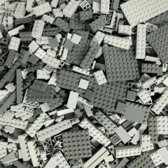LEGO LEGO Steine gemischt Hell\/Dunkelgrau - 200 Stuck - Light\/Dark bluish grey bricks mix Кубики LEGO смешанные, светло-/темно-серые — 200 штук — смесь кирпичей светло-/темно-голубовато-серого цвета