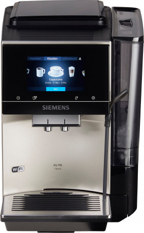 SIEMENS SIEMENS Kaffeevollautomat EQ.700 Inox silber metallic TP705D47, Full-Touch-Display, bis 10 Profile speicherbar, Milchsystem-Reinigung Полностью автоматическая кофемашина SIEMENS EQ.700 Inox Silver Metallic TP705D47, сенсорный дисплей, возможность