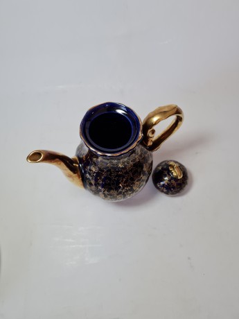 Echt Kobalt Кофейный сервиз кобальтовый "Золото на синем" с 24K позолотой на 6 персон (14 предметов), Германия, 1960-70гг.