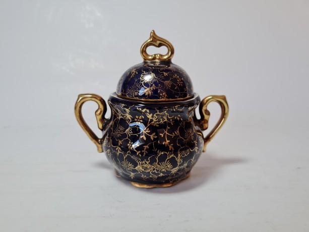 Echt Kobalt Кофейный сервиз кобальтовый "Золото на синем" с 24K позолотой на 6 персон (14 предметов), Германия, 1960-70гг.