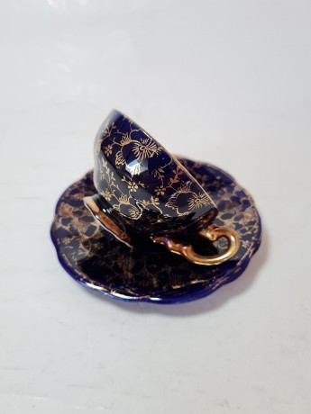 Echt Kobalt Кофейный сервиз кобальтовый "Золото на синем" с 24K позолотой на 6 персон (14 предметов), Германия, 1960-70гг.