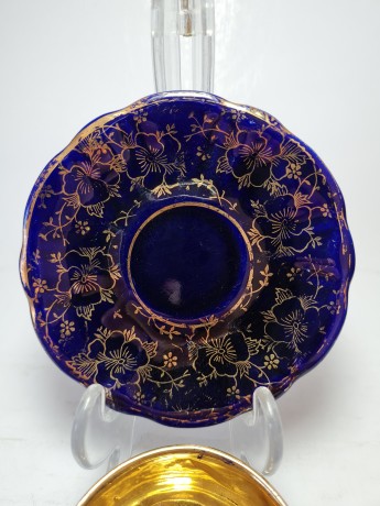 Echt Kobalt Кофейный сервиз кобальтовый "Золото на синем" с 24K позолотой на 6 персон (14 предметов), Германия, 1960-70гг.