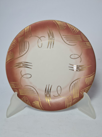 Johann Seltmann Vohenstrauß Bavaria Чайное трио в коричнево-белых тонах с позолоченным узором, Германия, 1960-70гг.