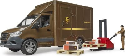 Bruder Mercedes Benz Sprinter UPS mit Fahrer und Zubehor ИБП Mercedes Benz Sprinter с драйвером и аксессуарами