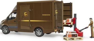 Bruder Mercedes Benz Sprinter UPS mit Fahrer und Zubehor ИБП Mercedes Benz Sprinter с драйвером и аксессуарами