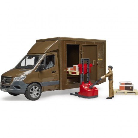 Bruder Mercedes Benz Sprinter UPS mit Fahrer und Zubehor ИБП Mercedes Benz Sprinter с драйвером и аксессуарами