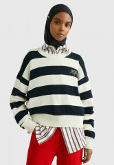 Tommy Hilfiger STRIPE BOXY Jumper light h stp desert sky ecru STRIPE BOX джемперы свет h stp пустыня небо экрю