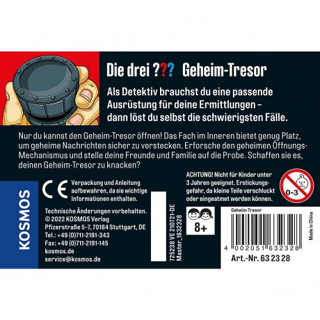 Kosmos Die drei ??? Geheim-Tresor \/ kl. Dose Три ??? Секретный сейф\/ маленький может
