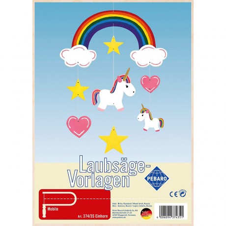 Pebaro Laubsagevorlage Mobile Einhorn Лепной шаблон мобильного единорога