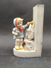 Статуэтка винтажная German Porcelain &quot;Девочка с букетиком цветов&quot;, фарфор, 13 см, Германия, 1960-70гг.