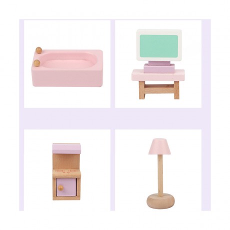 TOPMELON Miniatur Kleinmobel Holzspielzeug Wohnzimmer Kuche Komponenten Миниатюрная небольшая мебель