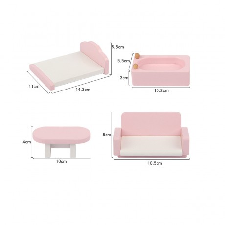 TOPMELON Miniatur Kleinmobel Holzspielzeug Wohnzimmer Kuche Komponenten Миниатюрная небольшая мебель