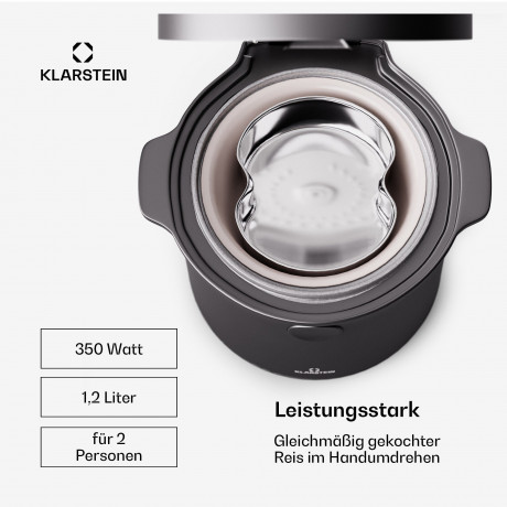 Klarstein Klarstein Reiskocher Kenbu, 350 W, mit dampfgarer Elektrisch Multifunktions Kocher Schwraz Rot Рисоварка Klarstein Kenbu, 350 Вт, с электрической многофункциональной плитой-пароваркой Черный