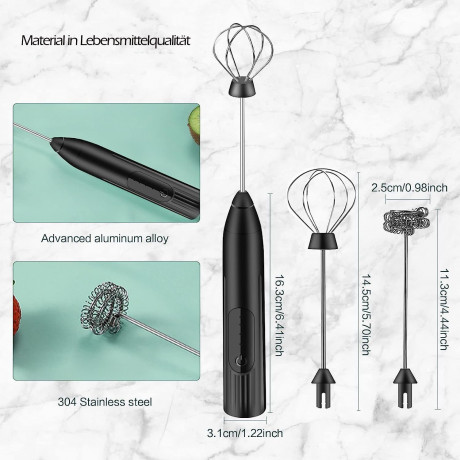 zggzerg zggzerg Akku-Stabmixer zggzerg Milchaufschaumer Elektrisch Stab  Беспроводной ручной блендер zggzerg Электрический вспениватель молока zggzerg