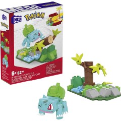 Mattel MEGA Pokemon Bisasams Waldabenteuer mit 82 Teilen zum Verbinden mit anderen Welten Лесное приключение MEGA Pokemon Bulbasaur с 82 частями для подключения к другим мирам