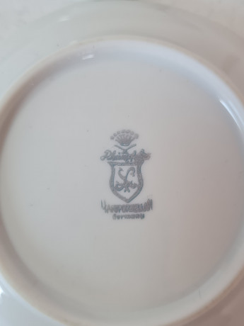 Набор декоративных тарелок винтаж Rheinpfalz  с изображением Нойхаус-Лангенбург-Бюрресхайм-Детнольд, 4шт х 9,5 x 1,5 см, Германия, 1960-70гг.