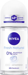 NIVEA Fresh Natural Deo Roll-On, 50 ml, Нивеа Дезодорант ролик, морские экстракты, 0% алюминия, формула INFINIFRESH, 48ч защита, 50 мл