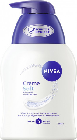 NIVEA Pflegeseife Creme Soft, 250 ml, Нивеа Жидкое мыло для рук, миндальное масло, мягкое очищение и увлажнение, 250 мл