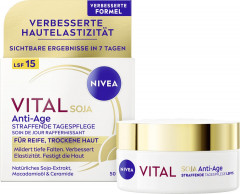 NIVEA VITAL Soja Anti-Age Straffende Tagespflege LSF 15, 50 ml, Нивеа Дневной крем для зрелой кожи подтягивающий, SPF 15, экстракт сои, церамиды, 50 мл