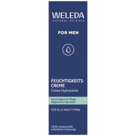 WELEDA FOR MEN Feuchtigkeitscreme, 30 ml, Мужской лёгкий увлажняющий крем для лица с органическими маслами жожоба и кунжута, 30 мл
