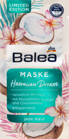 Balea Maske Hawaiian Dream Балеа Маска питательная с Витамином E и кокосовым маслом, 16 ml