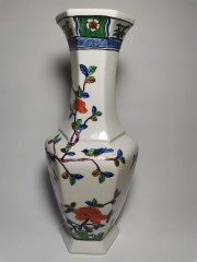 Ваза винтажная Japan Porcelain &quot;Цветы и птицы&quot;, фарфор, 36 х 45 см, Япония, 1970-80гг.