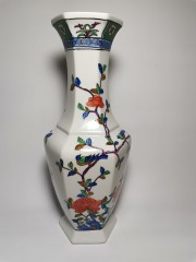 Ваза винтажная Japan Porcelain &quot;Цветы и птицы&quot;, фарфор, 36 х 45 см, Япония, 1970-80гг.