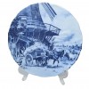 Scherzer Декоративная тарелка с подвесом "Повозка у мельницы" Дельфтский фарфор, Голландия/Германия, 24 см, 1984г