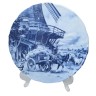 Scherzer Декоративная тарелка с подвесом "Повозка у мельницы" Дельфтский фарфор, Голландия/Германия, 24 см, 1984г
