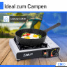 ZMC ZMC Gaskocher Edelstahl Gaskocher 1-flammig + Aufbewahrungskoffer + 24 Gaskartuschen, (Butangas Campingkocher fur Innenraum/Outdoor, Campinggaskocher 2,2 kW mit Piezozundung), Kochfeld Herd Gaskocher mit Kartusche, Gaskochfeld fur Camping Газовая пли