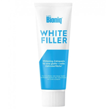 Bioniq White Filler Отбеливающая зубная паста без фтора с гидроксиапатитом, эффект гладкой и белой эмали, 75 мл