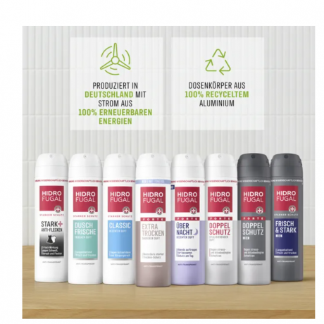 Hidrofugal FORTE Extra Trocken Anti-Transpirant Spray 150ml, Антиперспирант-спрей с глиной, усиленная защита, 150мл