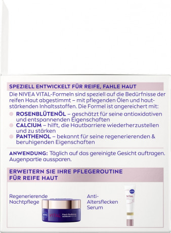 NIVEA VITAL Strahlender Teint Reichhaltige Tagespflege LSF 15, 50 ml, Нивеа Дневной крем для зрелой кожи, SPF 15, сияние и питание, экстракт сои, 50 мл