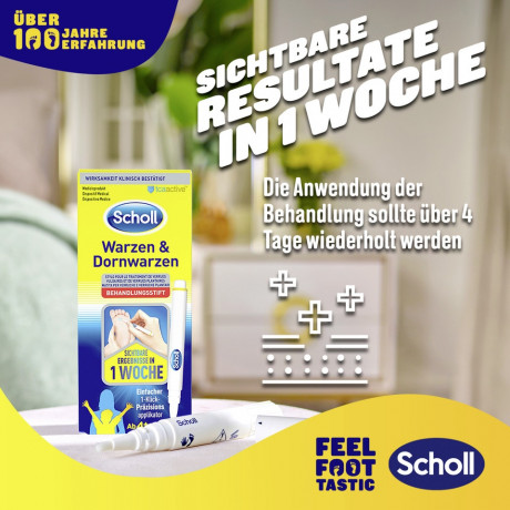 SCHOLL Warzen & Dornwarzen Entfernerstift, 2 g, Шолль Стик для удаления бородавок, ТХУ-кислота, 2 г