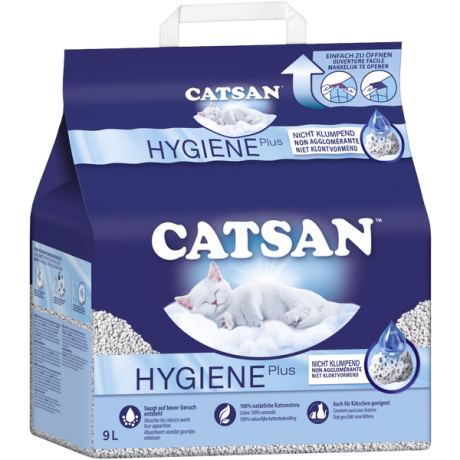 Catsan Hygiene Plus Katzenstreu 9 L, CATSAN Гигиенический наполнитель для кошачьего туалета, 9л