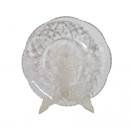 Блюдо винтажное Walther Glas Im Stil с фруктовым декором, стекло, 30 x 3 см, Германия, 1960-70гг.