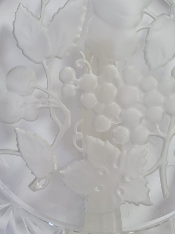 Блюдо винтажное Walther Glas Im Stil с фруктовым декором, стекло, 30 x 3 см, Германия, 1960-70гг.