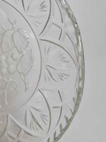 Блюдо винтажное Walther Glas Im Stil с фруктовым декором, стекло, 30 x 3 см, Германия, 1960-70гг.