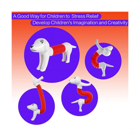 Vicabo Fidget Pop Tube Toys Spring Dog Geschicklichkeitsspiele fur Kinder Fidget Pop Tube Toys Spring Игры на ловкость собак для детей