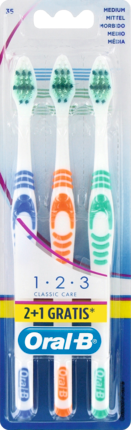 Oral-B Зубная щетка	 1-2-3 классическая Care mittel, 2 шт