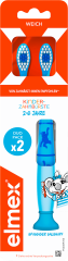 elmex Zahnbuerste Kinder, 2-6 Jahren, 2 St, Детские мягкие зубные щётки с присоской для молочных зубов, 2–6 лет, 2 шт.